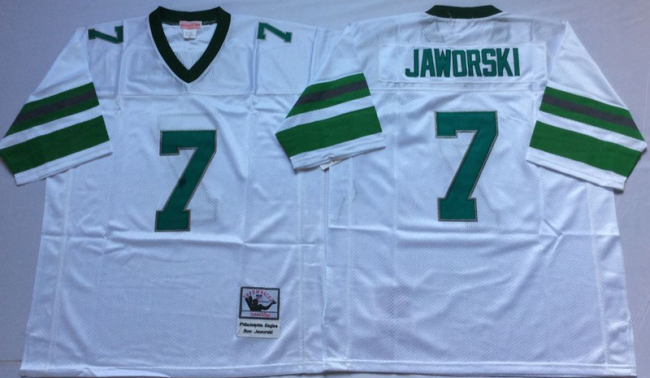 Philadelphia Eagles 7 Ron Jaworski Football Jersey White Retro