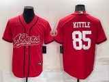 San Francisco 49ers 85 George Kittle Baseball Jersey Red
