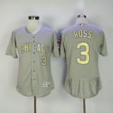 Chicago Cubs 3 David Ross Flexbase Baseball Jersey Gray Champion Edition