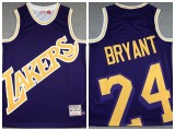 Los Angeles Lakers 24 Kobe Bryant Basketball Jersey Purple M & N bigface printing