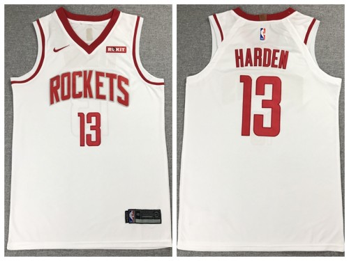 Nike Houston Rockets 13 James Harden Basketball Jersey White City Edition