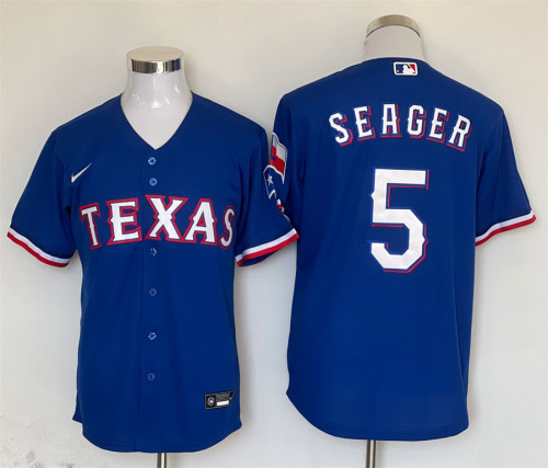 Nike Texas Rangers 5 Corey Seager Baseball Jersey Blue