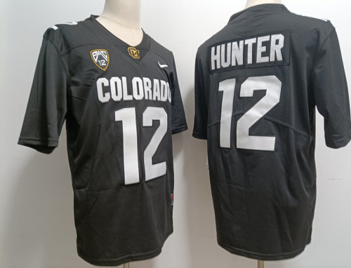 Colorado Buffaloes 12 Travis Hunter College Football Jersey Black