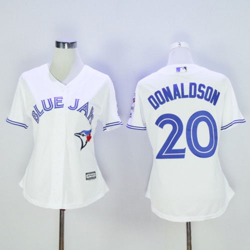 Women Toronto Blue Jays 20 Josh Donaldson Baseball Jersey White