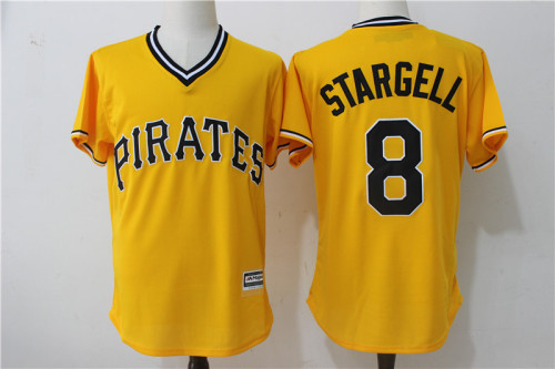 Pittsburgh Pirates 8 Willie Stargell Baseball Jersey Yellow Retro