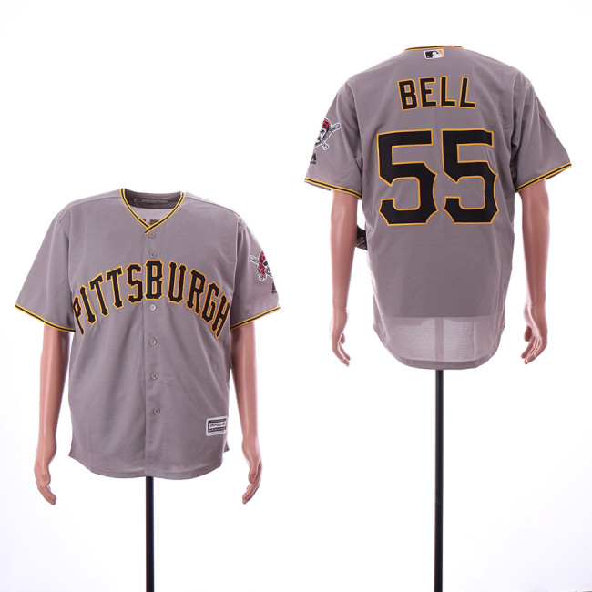 Pittsburgh Pirates 55 Josh Bell  Baseball Jersey Gray Fans