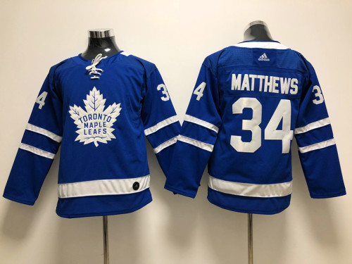 Youth Adidas Classic Toronto Maple Leafs 34 Auston Matthews Ice Hockey Jersey Blue