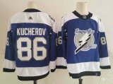 Adidas Tampa Bay Lightning 86 Nikita Kucherov Ice Hockey Jersey Blue
