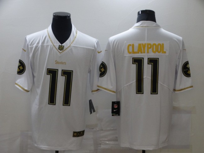 Pittsburgh Steelers 11 Chase Claypool Football Jersey Legend Salute the White