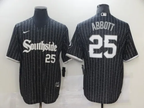 Nike Chicago White Sox 25 Sam Abbott Baseball Jersey Black city
