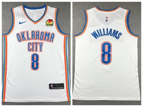 Nike Oklahoma City Thunde 8 Jalen Williams Basketball Jersey White