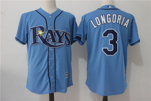 Tampa Bay Rays 3 Evan Longoria Baseball Jersey Blue Fans