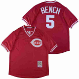Cincinnati Reds 5 Johnny Bench Baseball Jersey Red retro cave cloth Fans