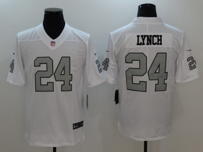 Oakland Raiders 24 Marshawn Lynch Football Jersey Legend White