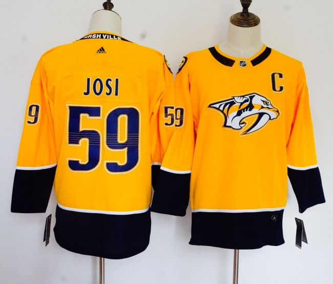 Women Adidas Classic Nashville Predators 59 Roman Josi Ice Hockey Jersey Yellow