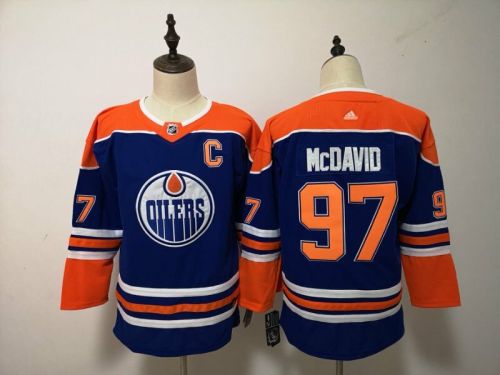 Youth Adidas Classic Edmonton Oilers 97 Connor McDavid Ice Hockey Jersey Blue