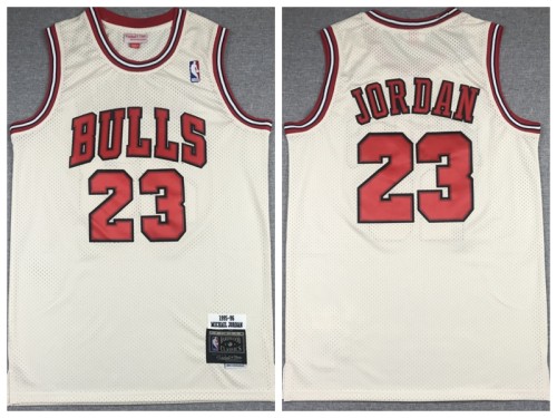 Chicago Bulls 23 Michael Jordan Basketball Jersey White Retro