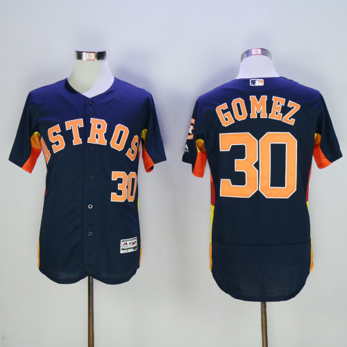 Houston Astros 30 Carlos Gomez FlexBase Baseball Jersey Navy Blue