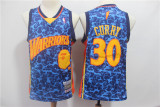 Comfortable Monkey Golden State Warrior 30 Curry Jersey Blue pattern