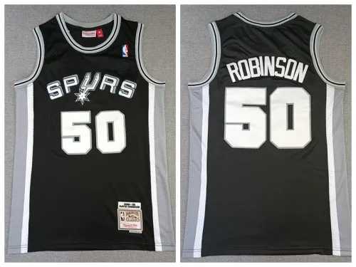 San Antonio Spurs  50 Glenn Robinson Basketball Jersey Black Retro