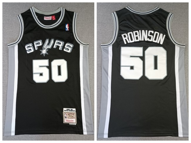 San Antonio Spurs  50 Glenn Robinson Basketball Jersey Black Retro