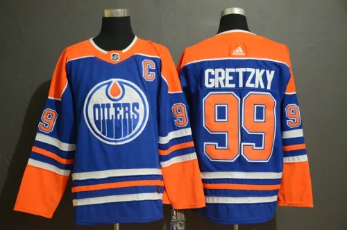 Adidas Classic Edmonton Oilers 99 Wayne Gretzky Ice Hockey Jersey Blue