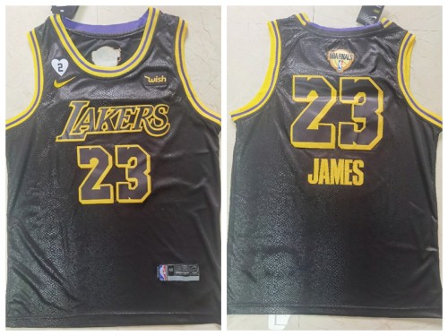 Nike Los Angeles Lakers 23 LeBron James Basketball Jersey Black 2020 final