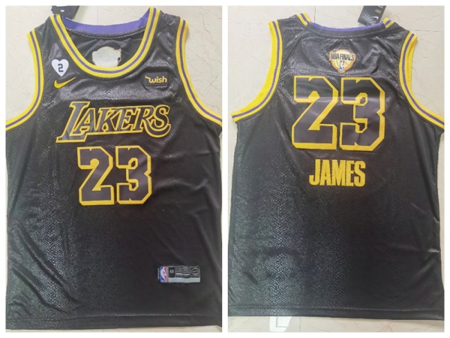 Nike Los Angeles Lakers 23 LeBron James Basketball Jersey Black 2020 final