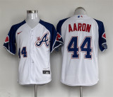 Nike Atlanta Braves 44 Hank Aaron Baseball Jersey White City Edition