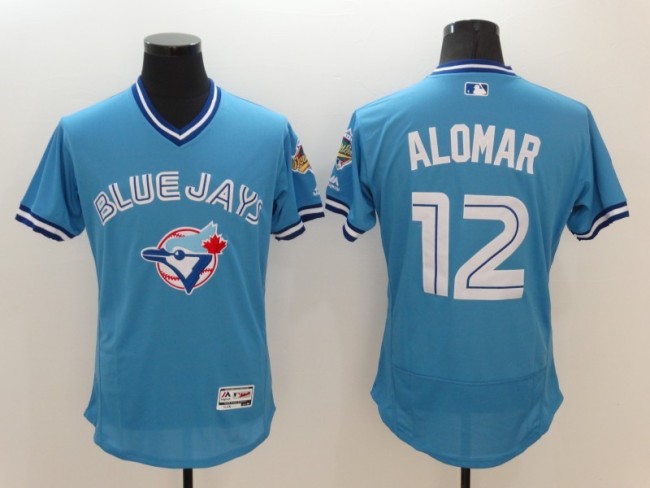 Toronto Blue Jays 12 Roberto Alomar Flexbase Baseball Jersey Blue