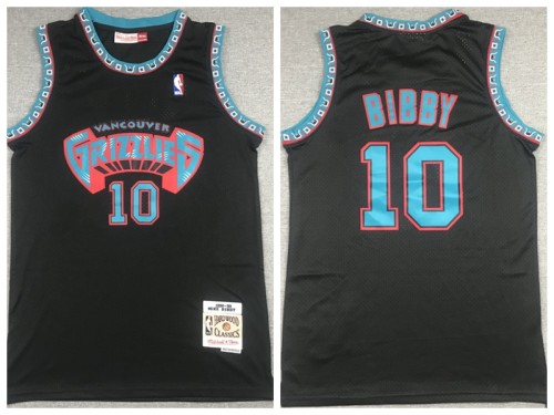 Memphis Grizzlies 10 Mike Bibby Basketball Jersey Black Retro