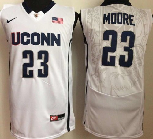 Uconn Huskies 23 Maya Moore College Basketball Jersey White