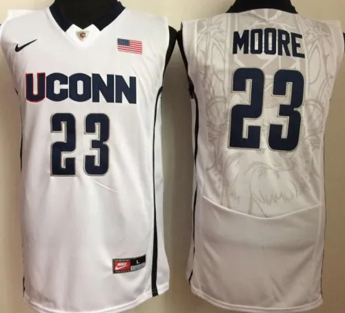 Uconn Huskies 23 Maya Moore College Basketball Jersey White