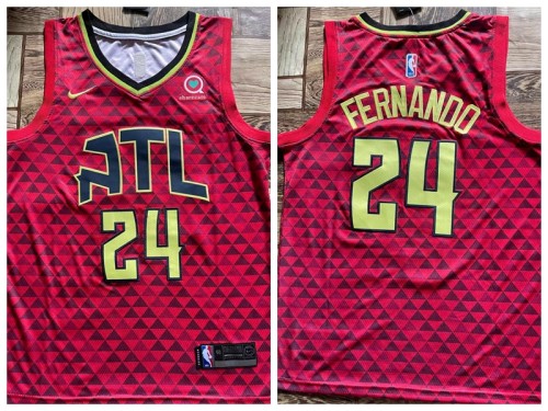 Nike Atlanta Hawks 24 Bruno Fernando Basketball Jersey Red