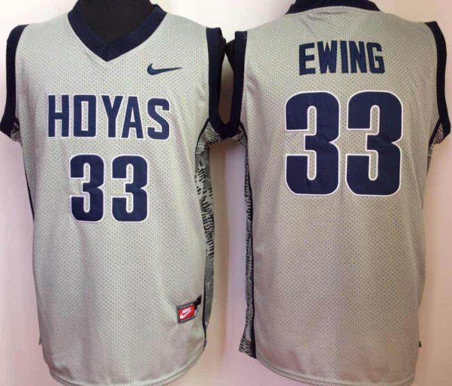 2017-2018 Georgetown Hoyas 33 Patrick Ewing College Basketball Jersey Gray