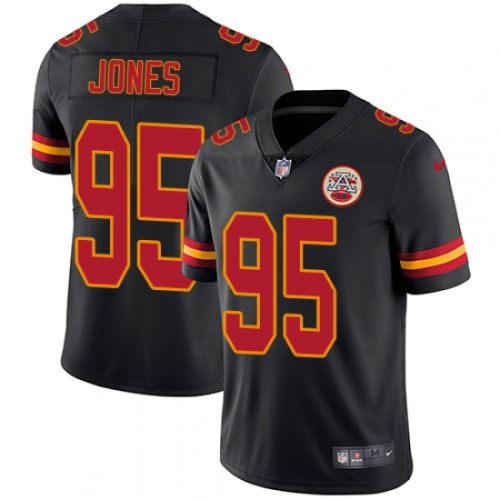 Kansas City Chiefs 95 Chris Jones Football Jersey Legend Black