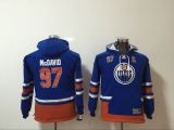 Youth New Classic Edmonton Oilers 97 Connor McDavid Ice Hoodies Hockey Jersey Blue