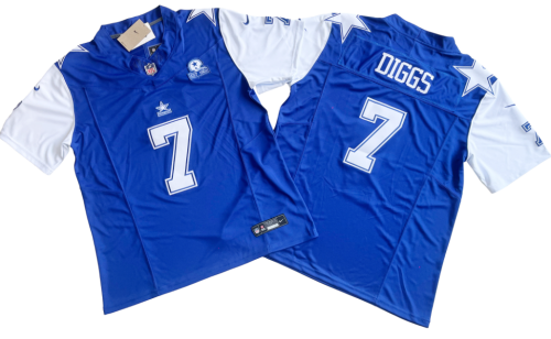 Dallas Cowboys 7 Trevon Diggs Football Jersey Blue Three Dynasties