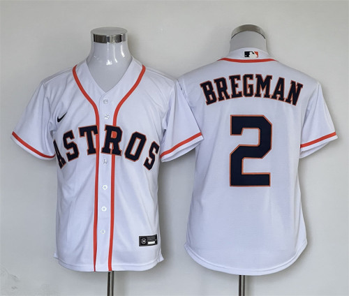 Youth Nike Houston Astros 2 Alex Bregman Baseball Jersey White Fan