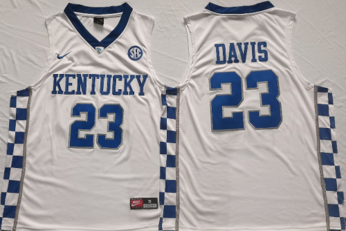 Kentucky Wildcats 23 Anthony Davis College Basketball Jersey White