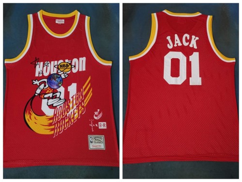01 Jack Travis Scott Mitchell Ness Bleacher Report Rocket Joint Jersey Red