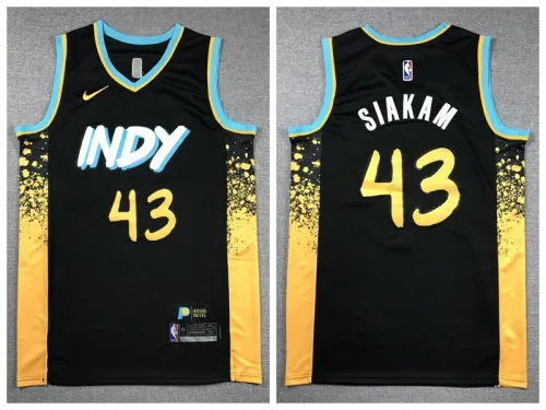 Nike Indiana Pacers 43 Pascal Siakam Basketball Jersey Black City Edition