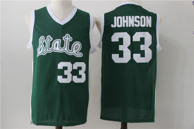 High school 33 Johnson College Basketball Jersey Green