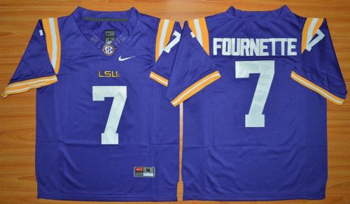 LSU Tigers 7  Leonard Fournette College Football Jersey Purple