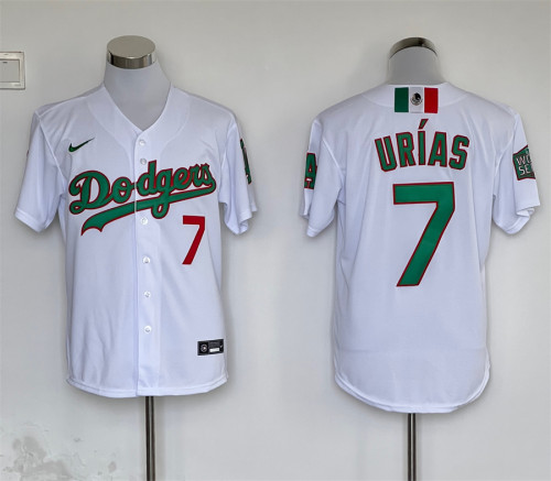 Nike Los Angeles Dodgers 7 Julio Urias Baseball Jersey White