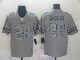 Oakland Raiders 28 Josh Jacobs Football Jersey Legend Flax Gray