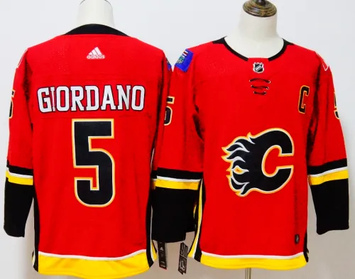 Adidas Classic Calgary Flames 5 Mark Giordano Ice Hockey Jersey Red