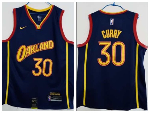 Nike Golden State Warrior 30 Stephen Curry Basketball Jersey Navy Blue City Edition