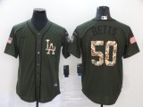 Nike Los Angeles Dodgers 50 Mookie Betts Baseball Jersey Green fans