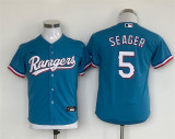 Youth Nike Texas Rangers 5 Corey Seager Baseball Jersey Blue